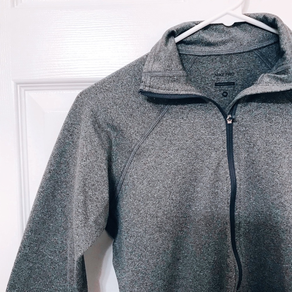 Nike Pro Dri Fit Grey Running Quarterzip Jacket